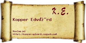 Kopper Edvárd névjegykártya